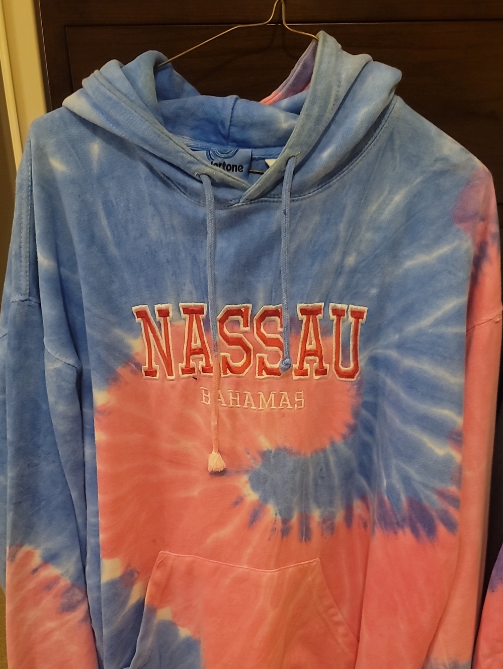 Colortone Womens Tie-Dye Nassau Bahamas Pullover Pockets Size L